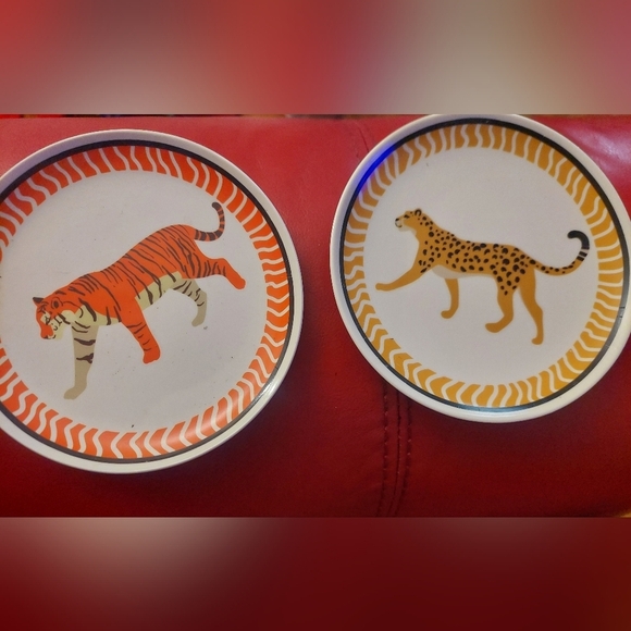 Source Unknown Jewelry - Animal Print Coasters Set TRINKET TRAYS Safari 2 Pcs NEW